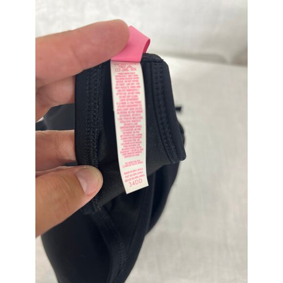 Victorias Secret Bikini Top 34DD Black The Wrap Halter Swim Padded - Picture 6 of 7